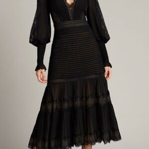 Tadashi Shoji Black Lace Long Sleeve Dress New with Tags